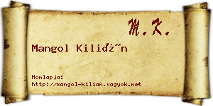 Mangol Kilián névjegykártya